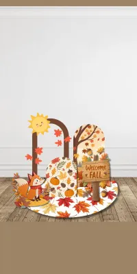 Autumn Leaves Celebration Arch Wall – Image 1