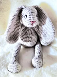 🐰 Little Gray Bunny – Handmade Crochet Toy – Image 1