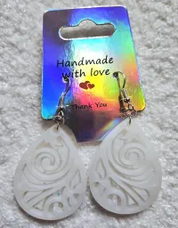 💧 Swirled Resin Teardrop Earrings – Handcrafted Elegance in Every Drop – Image 2