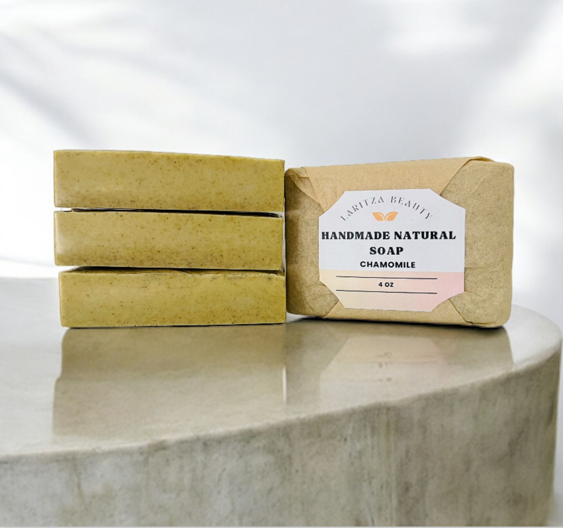 Jabón Calmante de Manzanilla - Jabón Hecho a Mano, Jabón Natural, Jabón Casero, Jabón Vegano, Jabón de Proceso en Frío. – Image 4