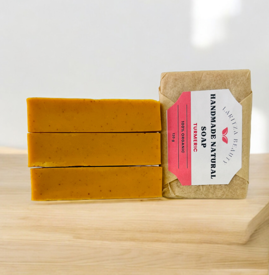 Jabón de barra de miel y curcúma suave para rostro limpiador totalmente natural con aroma refrescante. – Image 4