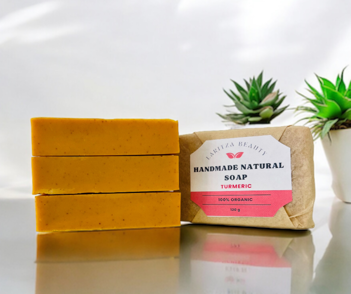 Jabón de barra de miel y curcúma suave para rostro limpiador totalmente natural con aroma refrescante. – Image 5