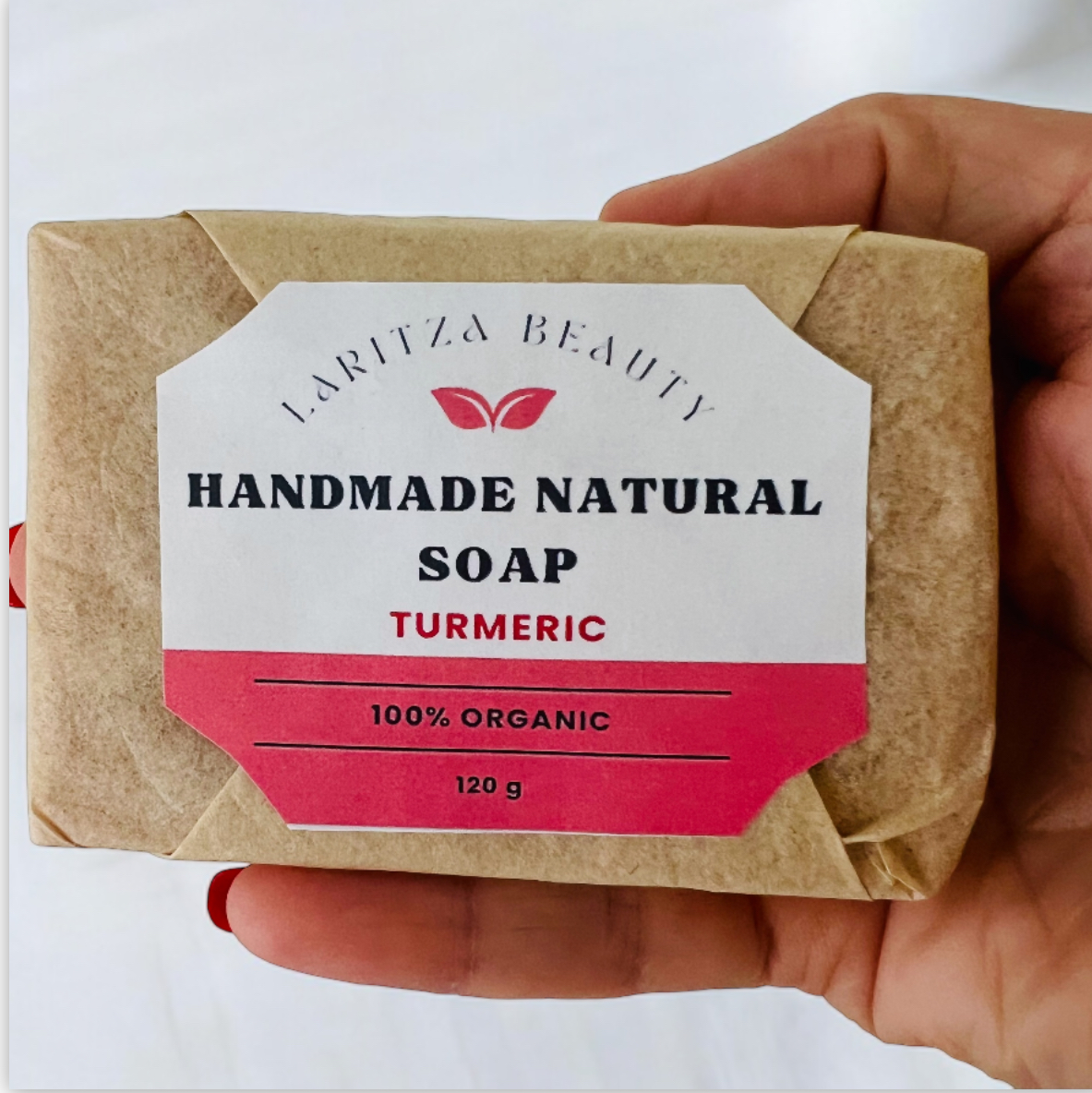 Jabón de barra de miel y curcúma suave para rostro limpiador totalmente natural con aroma refrescante. – Image 1