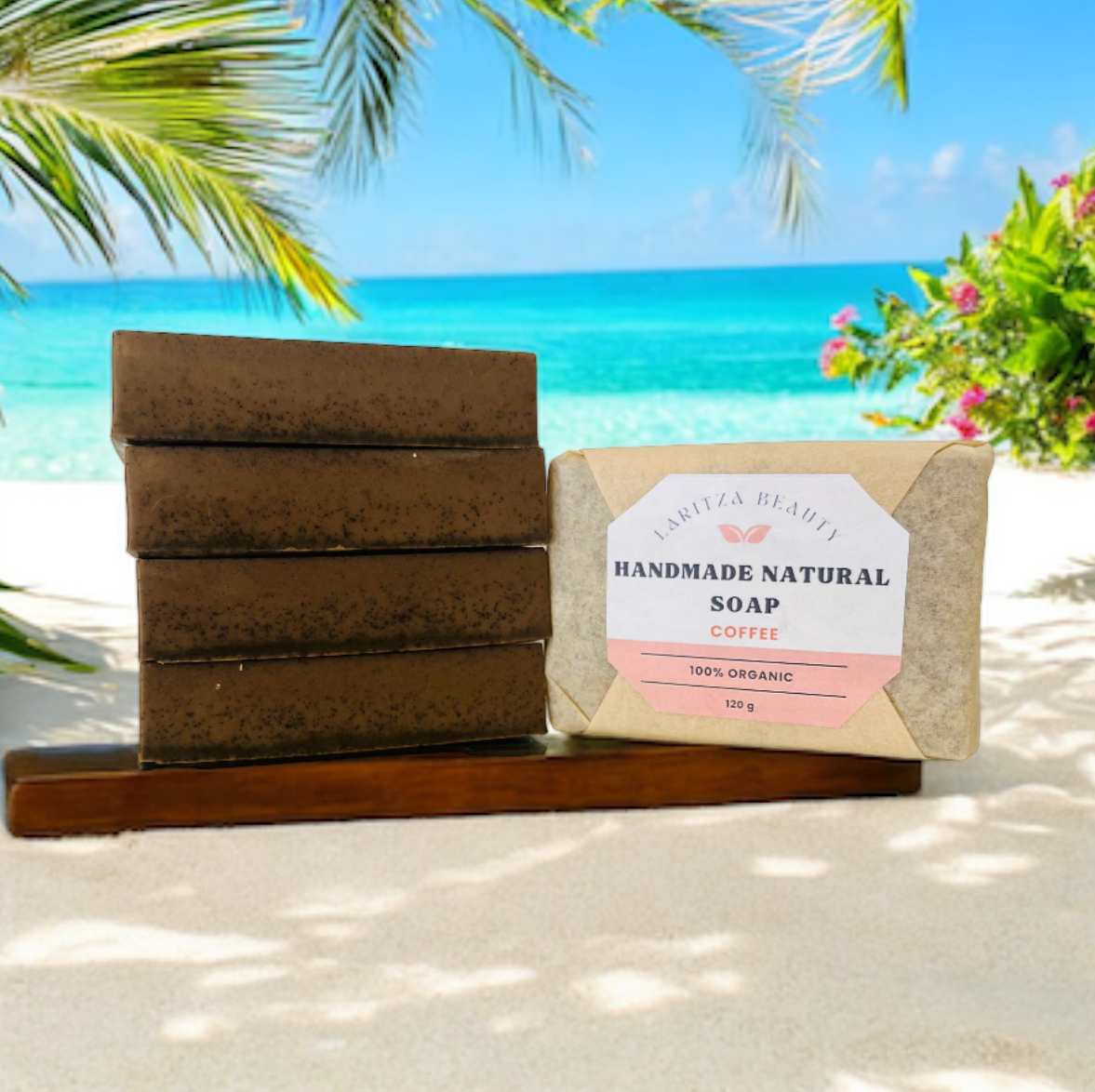 Jabones de barra de café hecho a mano perfumados para exfoliar la piel natural 100 % orgánico – Image 1