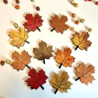 Wooden Autumn Leaf Counters (set of 10) – Image 4