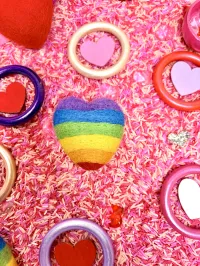 Large Rainbow Felt Heart – Image 6