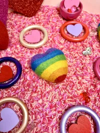 Large Rainbow Felt Heart – Image 2