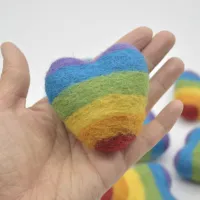 Large Rainbow Felt Heart – Image 1