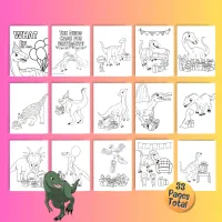 Dinosaur Coloring Pages - Birthday Party – Image 2