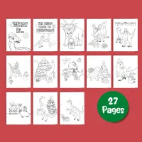 Dinosaur Coloring Pages - Christmas – Image 2