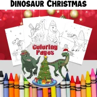 Dinosaur Coloring Pages - Christmas – Image 1