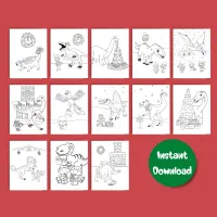 Dinosaur Coloring Pages - Christmas – Image 3