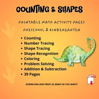 Math Activity Worksheets - Dinosaurs – Image 4