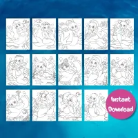 Mermaids - Printable Coloring Pages – Image 3