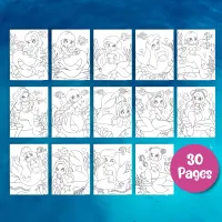 Mermaids - Printable Coloring Pages – Image 2