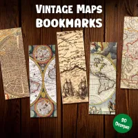 Vintage Maps Bookmarks - 20 Bookmark Set – Image 1