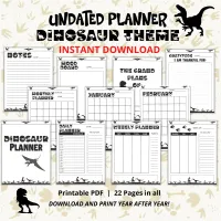 Dinosaur Undated Planner & Gratitude Journal – Image 1