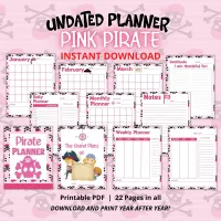 Pink Pirate Undate Planner & Gratitude Journal – Image 1