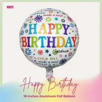 Happy Birthday - 18-Inches Aluminum Foil Round Balloon – Image 4