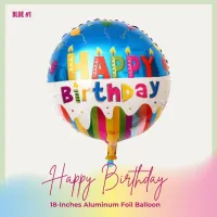 Happy Birthday - 18-Inches Aluminum Foil Round Balloon – Image 2