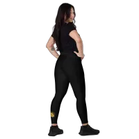 Crossover leggings with pockets - black – Image 7