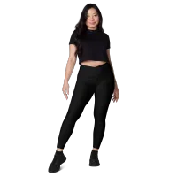 Crossover leggings with pockets - black – Image 6