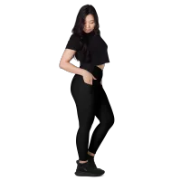 Crossover leggings with pockets - black – Image 8