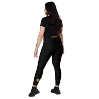 Crossover leggings with pockets - black – Image 4