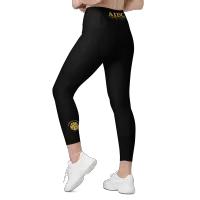 Crossover leggings with pockets - black – Image 1