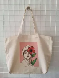 Red Flower Girl Tote – Image 1