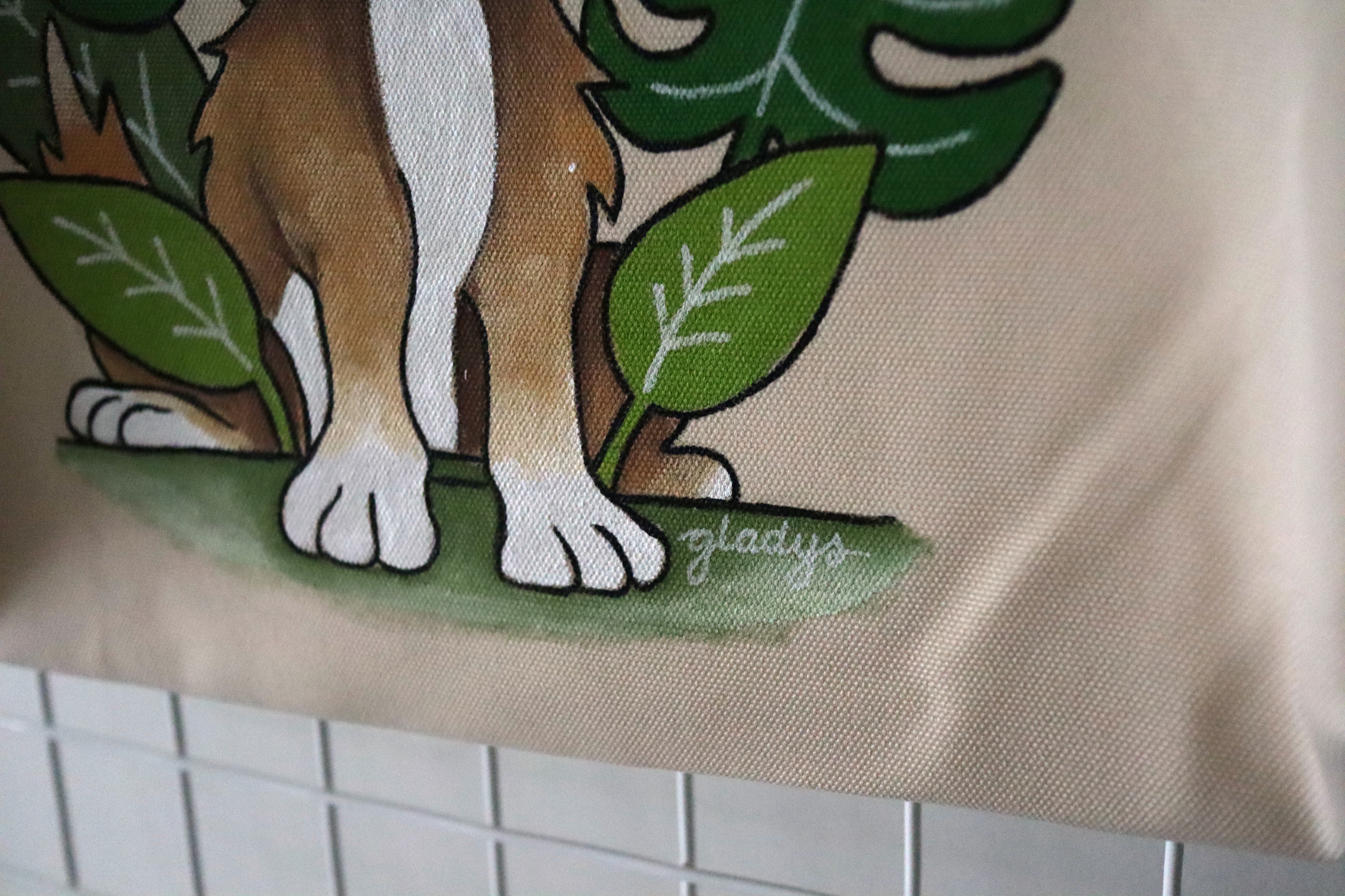 Brown & White Dog in Garden Tote – Image 3