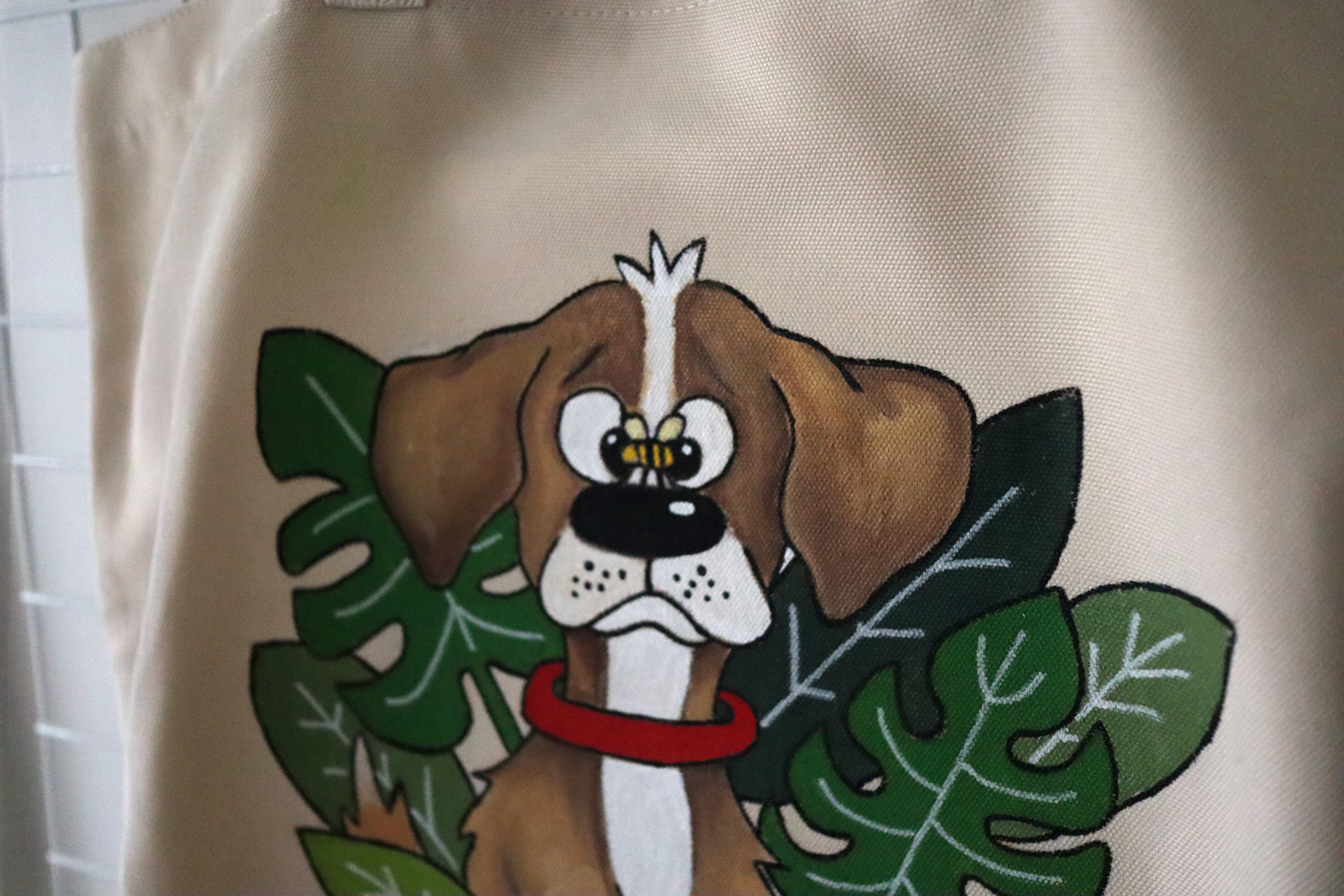 Brown & White Dog in Garden Tote – Image 2
