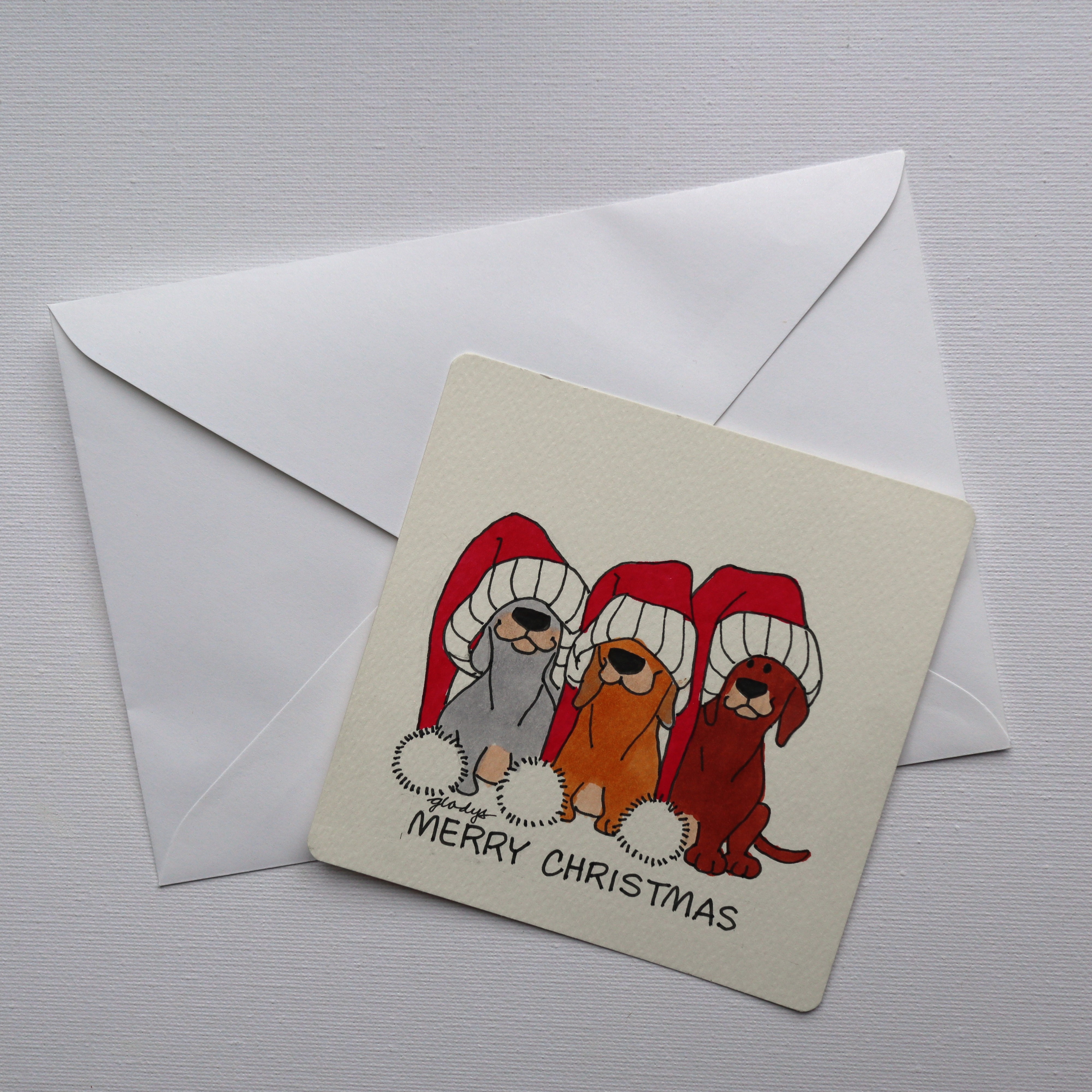 Three Christmas Dogs Card – Image 1