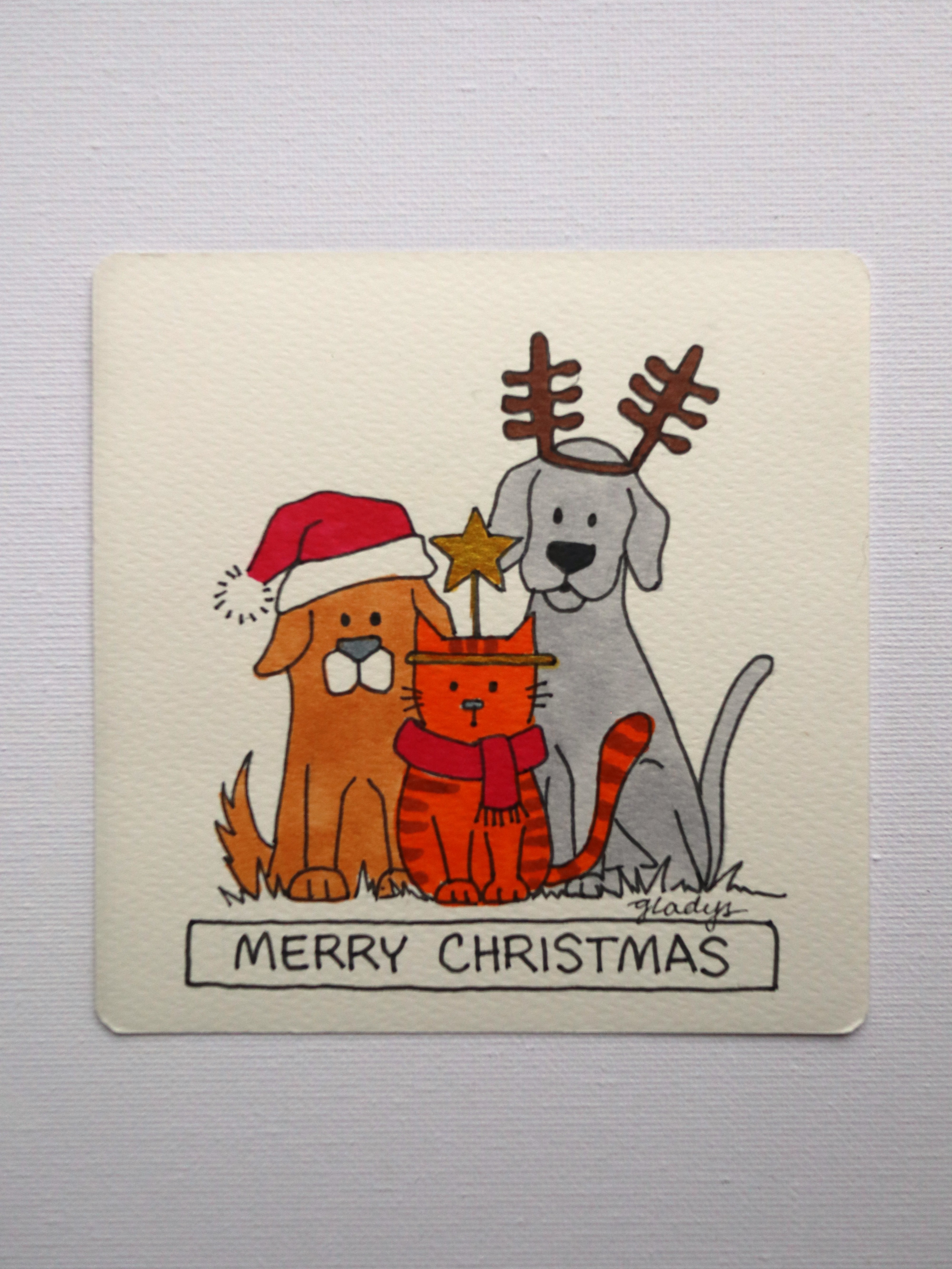 Three Christmas Pets Card – Image 2