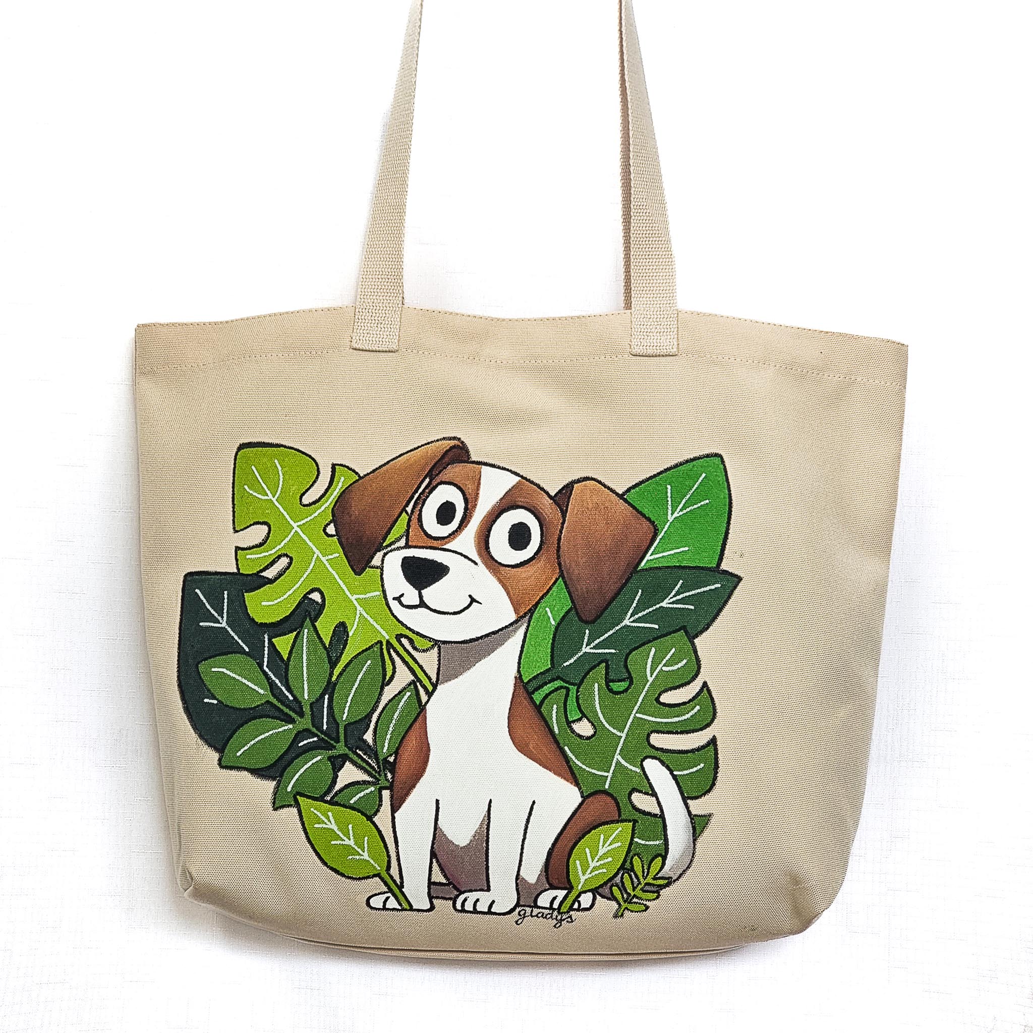 Brown and White Dog in Garden Tote II – Image 2