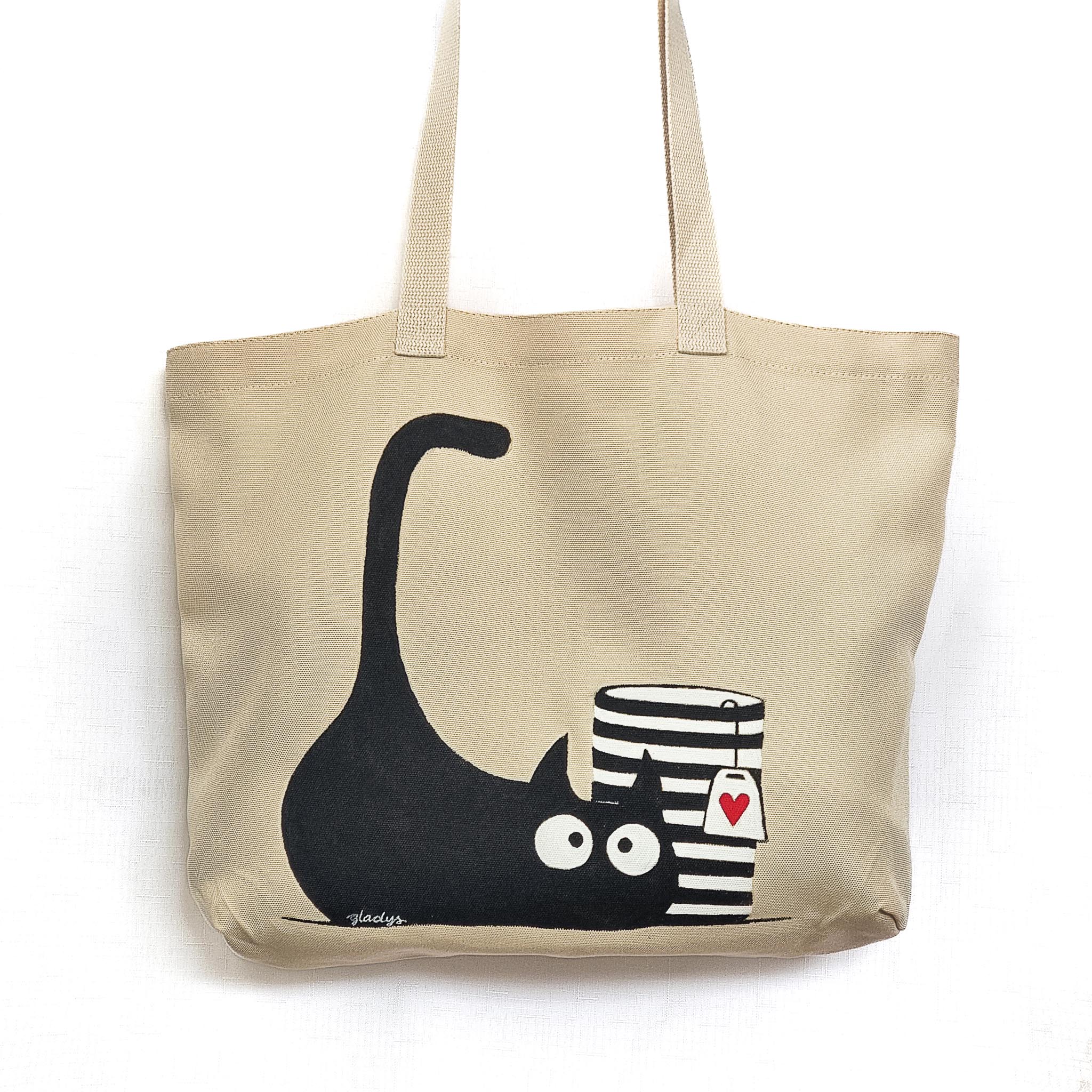 Black Cat with Mug Tote – Image 2