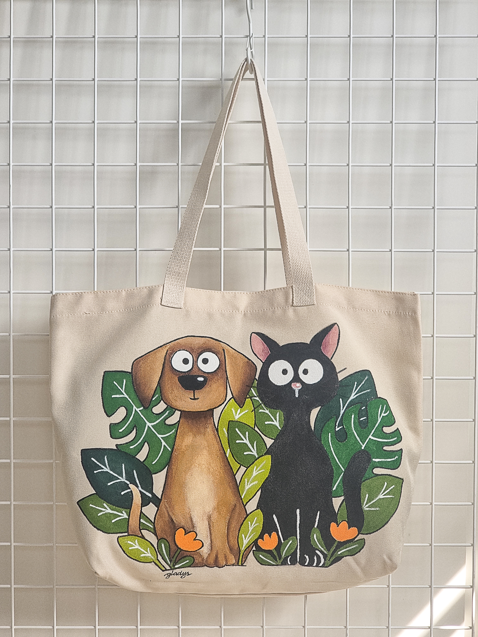 Brown Dog and Black Cat Tote – Image 1