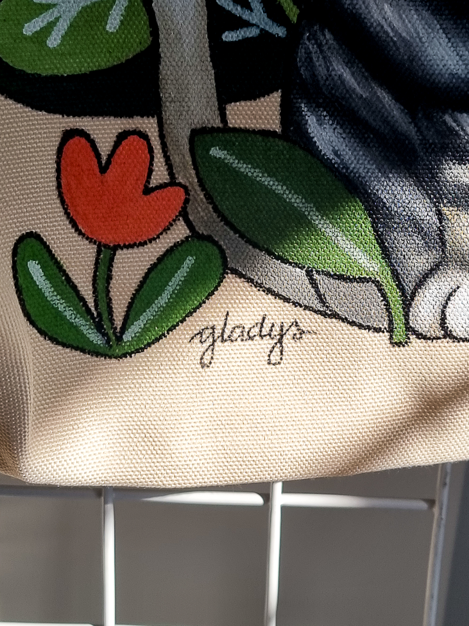 Grey Striped Cat in Garden Tote – Image 2