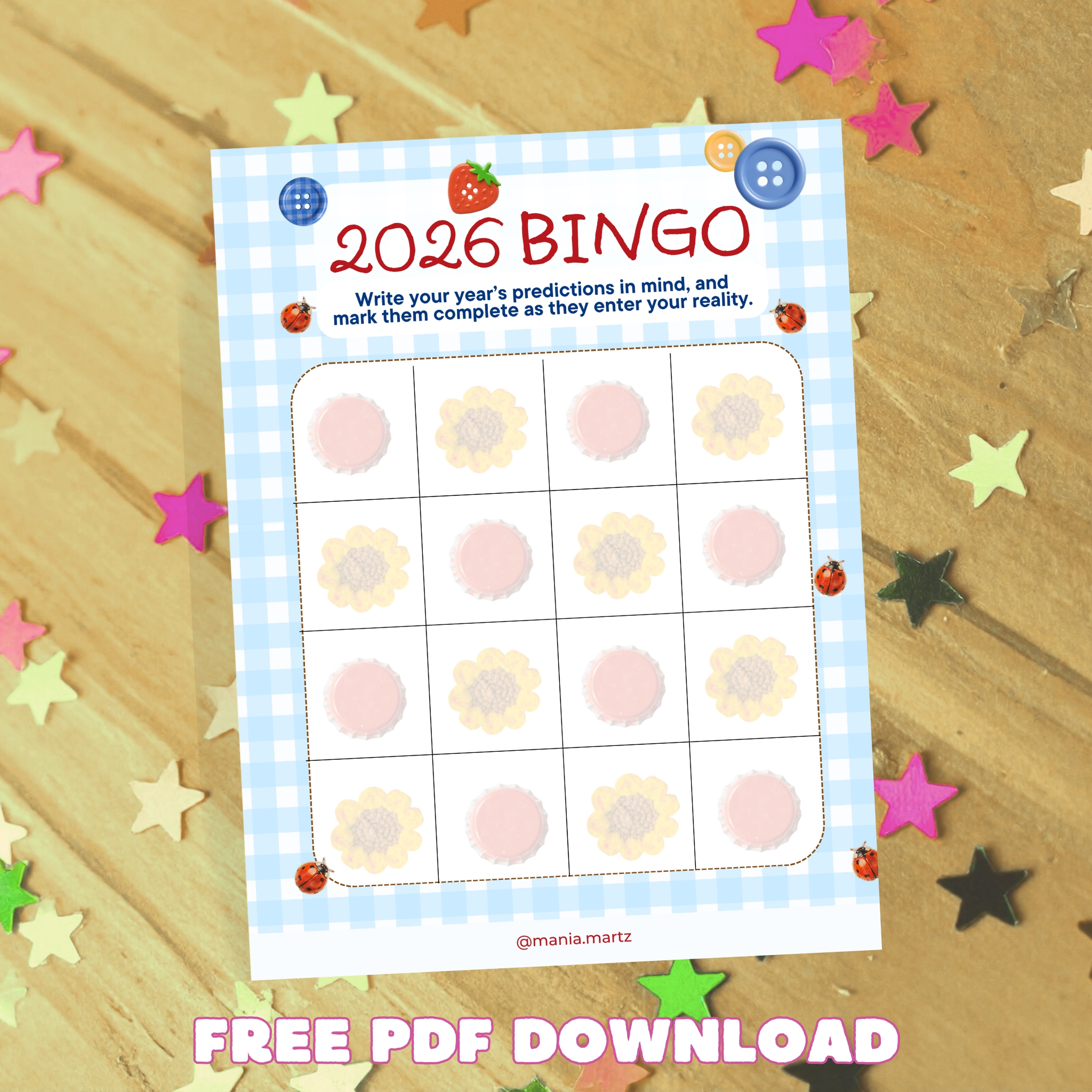 2026 Bingo – Free Printable Mini Bingo For Yearly Goals – Image 1