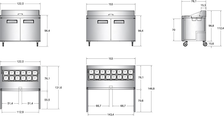 ESTACIÓN DE SANDWICH Y ENSALADAS 2 PUERTAS – Image 2