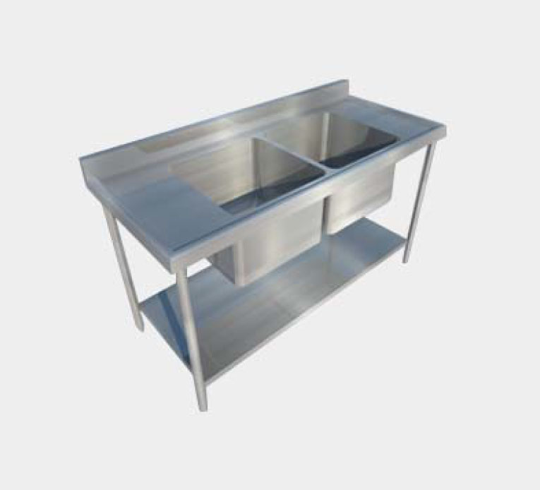 MESA EN ACERO INOXIDABLE CON POCETA – Image 1