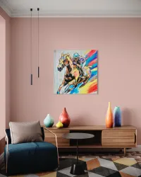 Rainbow Racehorse 32x32"  – Image 1