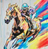 Rainbow Racehorse 32x32"  – Image 2