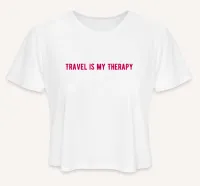 Travel is my Therapy Crop Top – Image 1
