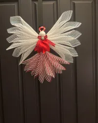 Angel Tree Topper Red & White Stripe – Image 1