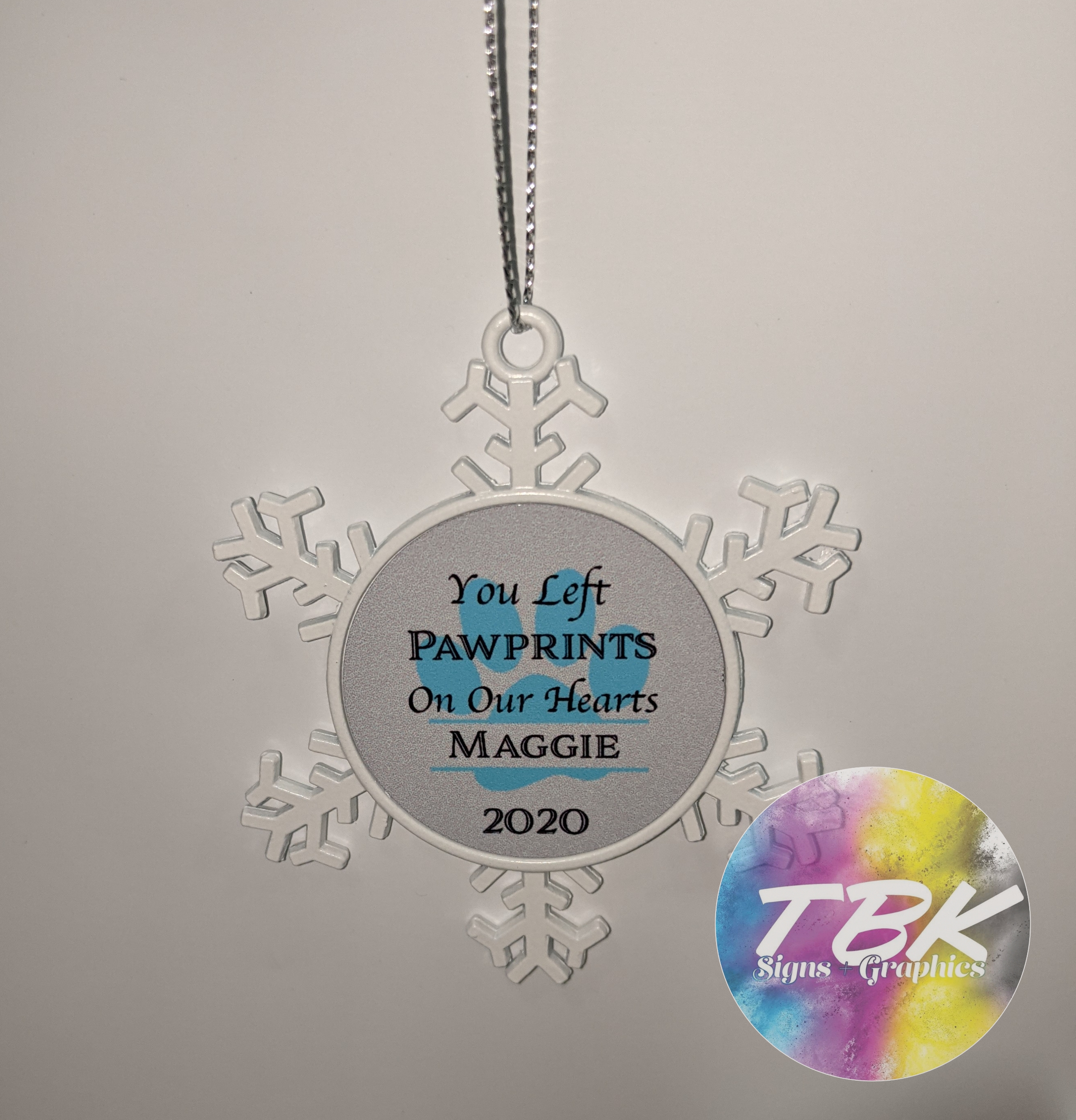 Two Sided Snow Flake Ornament – Image 1