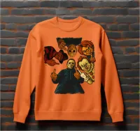 Killers Flippin The Bird – X-Large, Orange, Crewneck