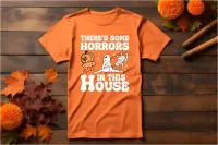Horrors In This House – Small, Orange, T-Shirt