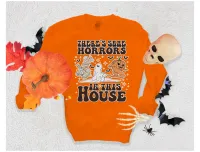 Horrors In This House – X-Large, Orange, Crewneck