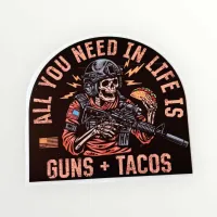 Guns and Tacos Sticker – Image 1